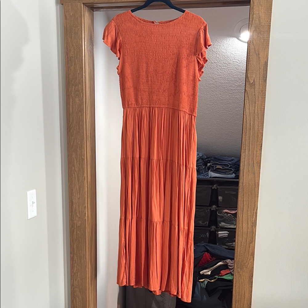 Elegant Orange Maxi Dress
